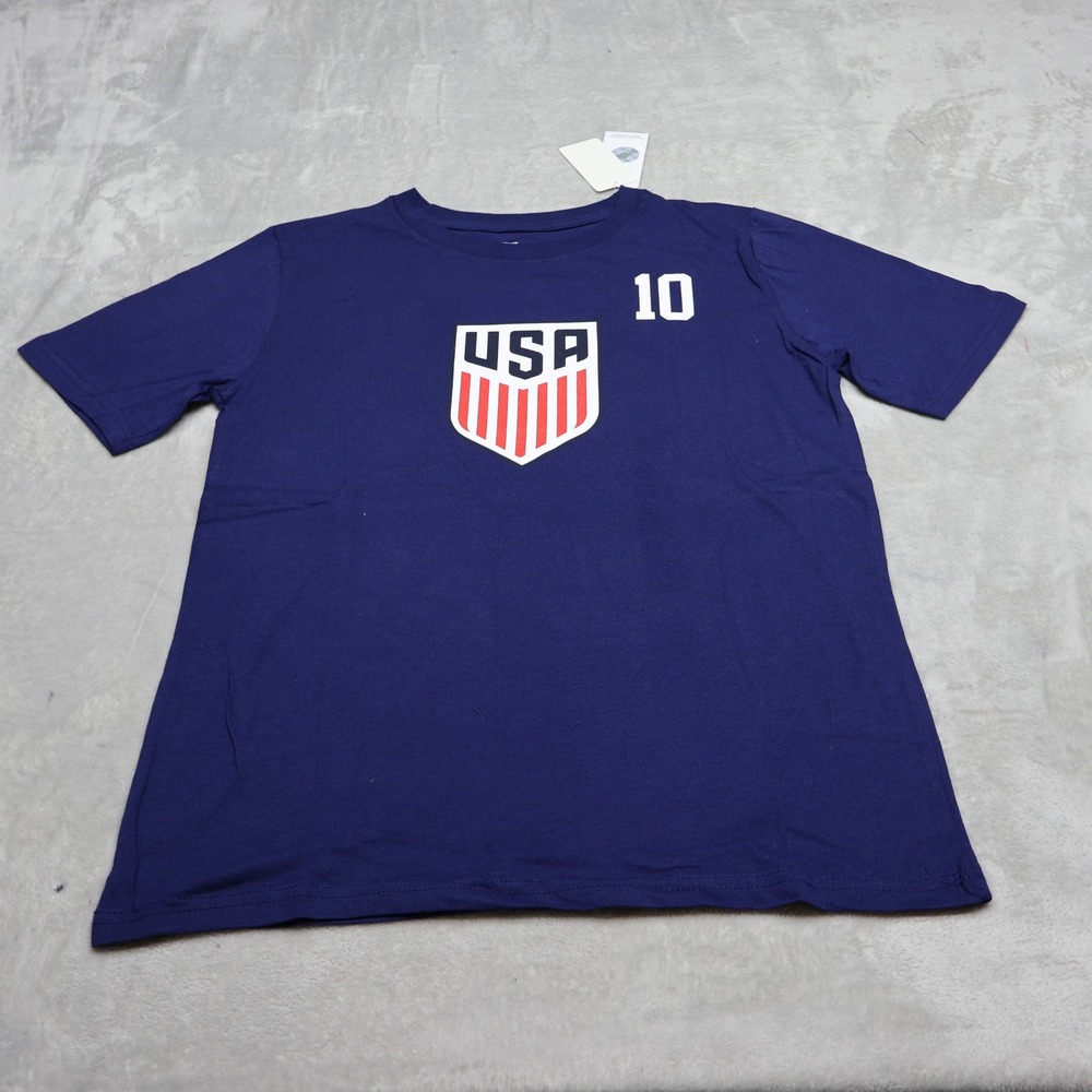 US Soccer Shirt Youth XL 16/18 Blue US Soccer Team #10 Pulisic Tee $$15 NEW